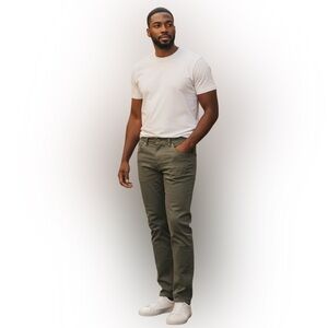 Brax Chuck Stretch Regular Fit Olive Green Pants Size 34